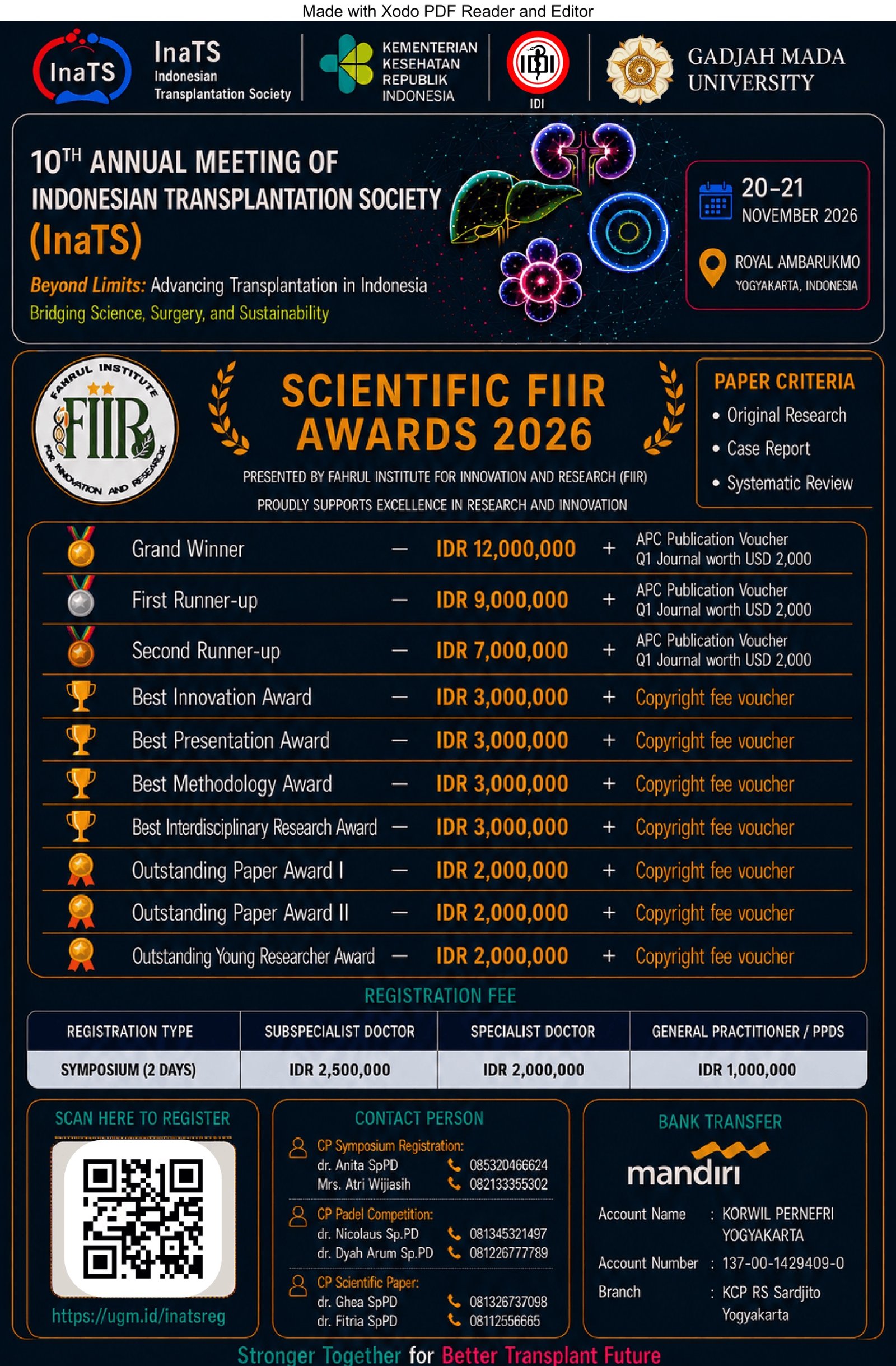 InaTS 2026 × FIIR Scientific Awards 2026